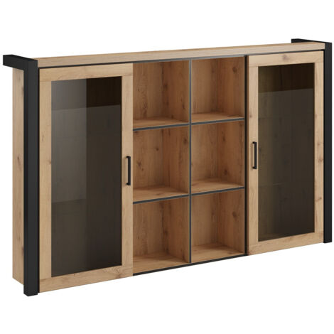Aparador Temire 114 , 109x180cm, Número de puertas: 232cm, Aglomerado laminado, Vidrio (1/4)