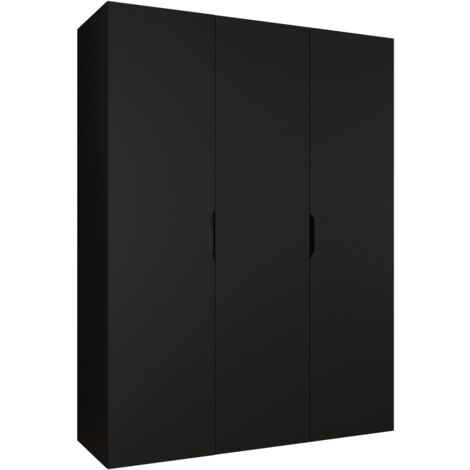 Armario Hartford 511, Negro, 202x150x50cm, Puertas de armario: Con bisagras, Número de estantes: 0 (1/4)