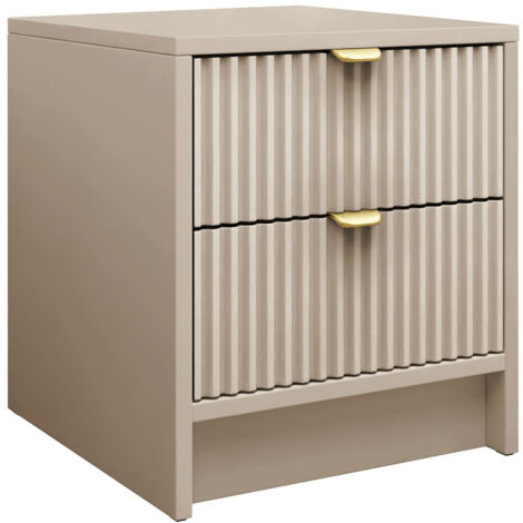 Mesilla de noche Comfivo Papilio, Beige, Número de cajones: 0, Número de puertas: 0, 40x35x40cm, MDF, Aglomerado laminado