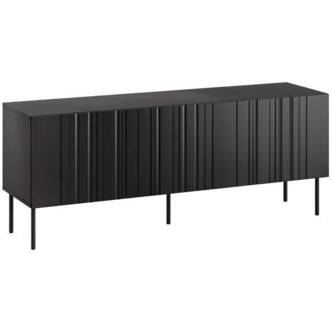 Mueble TV Evavese 102, Negro, Número de puertas: 0, Número de cajones: 0, 151x60x40cm (1/5)