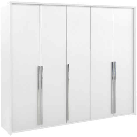 Armario Calcalo 102, Blanco, 217x255x65cm, Puertas de armario: Con bisagras, Número de estantes: 0 (1/3)