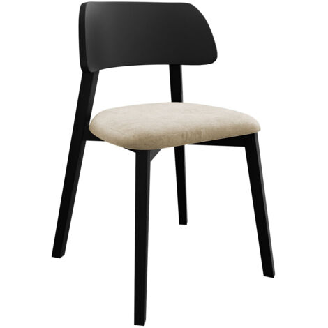 Silla Jackson 112, Negro, 80x47x50cm, Tapiz, De madera, Madera (1/3)