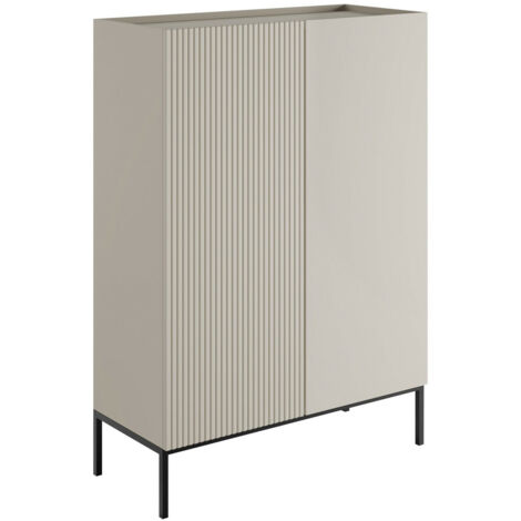 Estantería Lunole 100, Cachemira, Con puertas, Cerrable, MDF, Aglomerado laminado, Número de puertas: 0, Número de cajones: 0, 140x100x42cm (1/5)