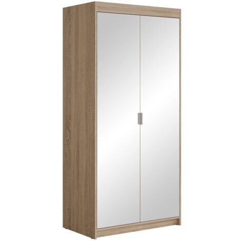 Armario Novduni 114, Roble Sonoma, 191x90x53cm, Puertas de armario: Con bisagras, Número de estantes: 0 (1/4)
