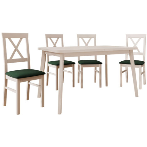 Conjunto de mesas y sillas para comedor Victorville 373 , 75x80x140cm, Diámetro: 0, Número de asientos: 4, Estilo: Contemporary