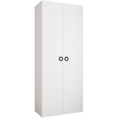 Armario Hartford 540, Blanco, 246x100x42cm, Puertas de armario: Con bisagras, Número de estantes: 6 (1/5)
