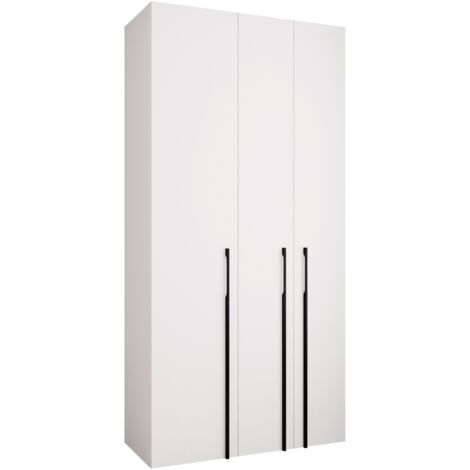 Armario Hartford 571, Blanco, 246x120x42cm, Puertas de armario: Con bisagras, Número de estantes: 8 (1/5)
