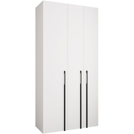 Armario Hartford 571, Blanco, 246x120x52cm, Puertas de armario: Con bisagras, Número de estantes: 6 (1/5)