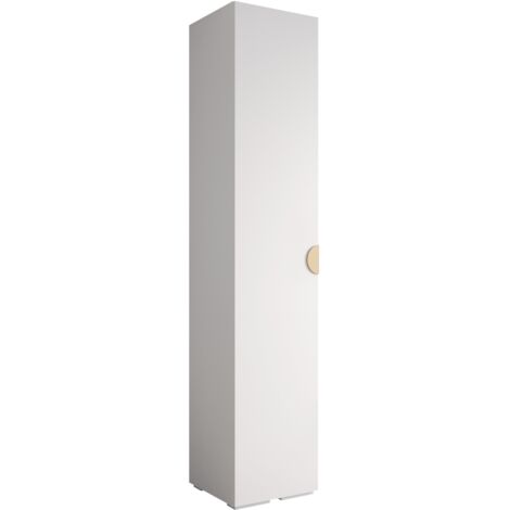 Armario Hartford 567, Blanco, 237x50x47cm, Puertas de armario: Con bisagras, Número de estantes: 0 (1/5)