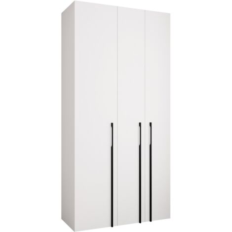 Armario Hartford 571, Blanco, 246x120x52cm, Puertas de armario: Con bisagras, Número de estantes: 8 (1/5)