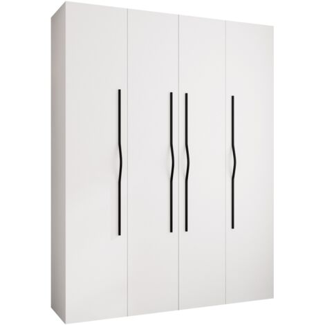 Armario Hartford 564, Blanco, 246x190x52cm, Puertas de armario: Con bisagras, Número de estantes: 12 (1/5)