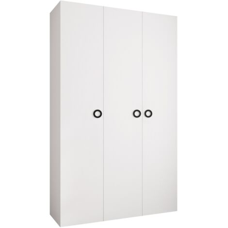 Armario Hartford 544, Blanco, 246x150x52cm, Puertas de armario: Con bisagras, Número de estantes: 7 (1/5)
