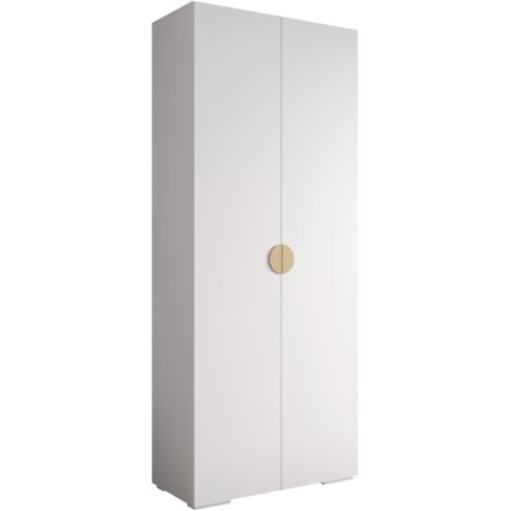 Armario Hartford 566, Blanco, 237x100x47cm, Puertas de armario: Con bisagras, Número de estantes: 0 (1/5)