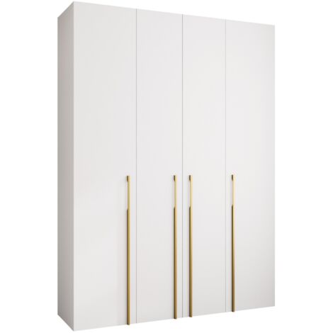 Armario Hartford 570, Blanco, 246x180x52cm, Puertas de armario: Con bisagras, Número de estantes: 0 (1/5)