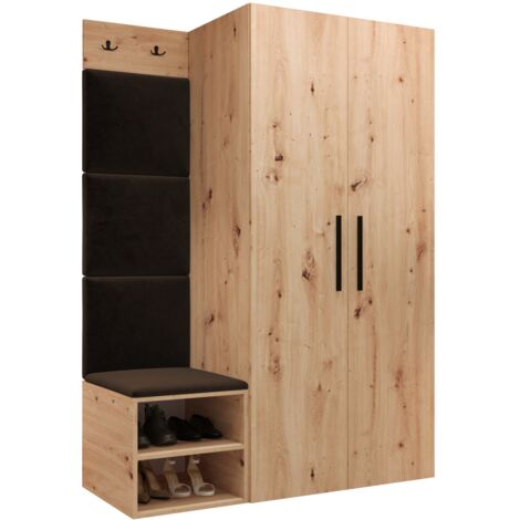 Conjunto para recibidor Nitos IV, Manila 04, 191x122x50cm, Aglomerado laminado, Tapiz, Colocada, Montada en la pared
