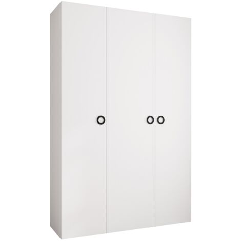 Armario Hartford 544, Blanco, 246x160x42cm, Puertas de armario: Con bisagras, Número de estantes: 7 (1/5)