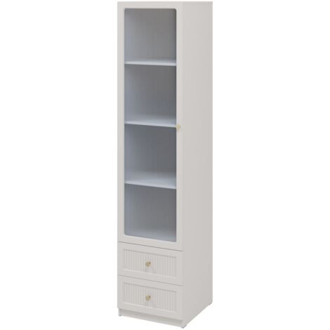 Estantería Comfivo Lenitas , Con cajones, Con puertas, Cerrable, Aglomerado laminado, Vidrio templado, MDF, Número de puertas: 0, Número de cajones: 0, 201x46x49cm (1/5)