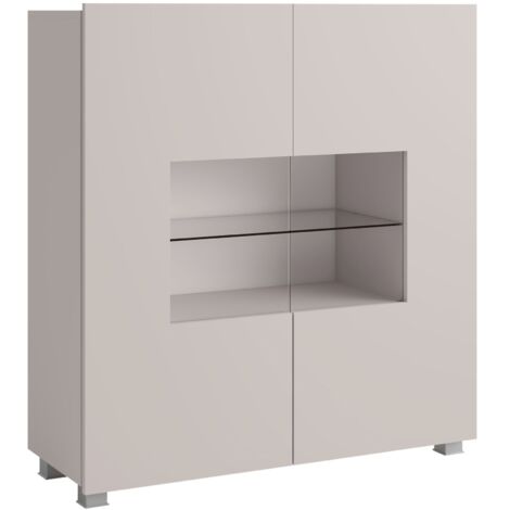 Aparador Remus, Cachemira, 107x100cm, Número de puertas: 235cm, Aglomerado laminado, Vidrio templado (1/5)