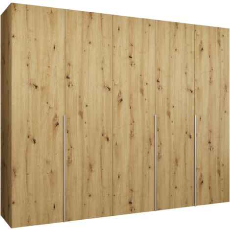 Armario Hartford 538, Roble Artisan, 202x250x52cm, Puertas de armario: Con bisagras, Número de estantes: 0 (1/5)