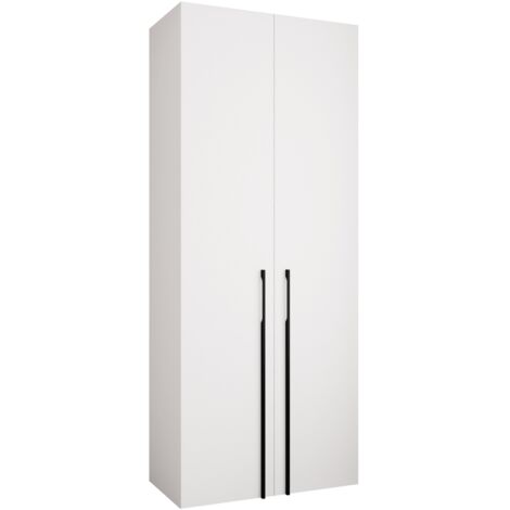 Armario Hartford 569, Blanco, 246x100x52cm, Puertas de armario: Con bisagras, Número de estantes: 8 (1/5)