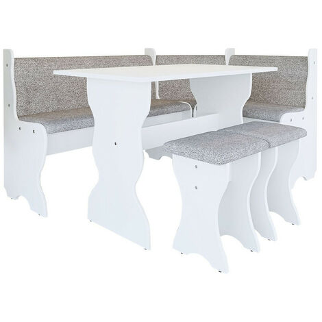 Banco esquinero Reading 100, Blanco + Alfa 13, Aglomerado laminado, Tapiz