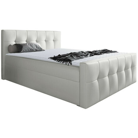 Cama continental Scriptum, Soft 017, Doble, Continental, 180x200, Cuero ecológico, Somieres, 182x226x120cm (1/5)