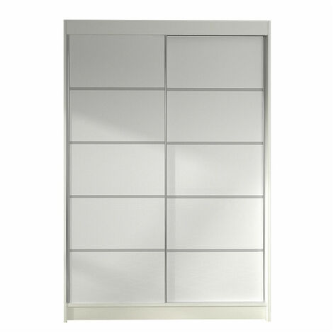 Armario Closico 150, Blanco, 200x120x58cm, Puertas de armario: Correderas, Número de estantes: 5 (1/4)