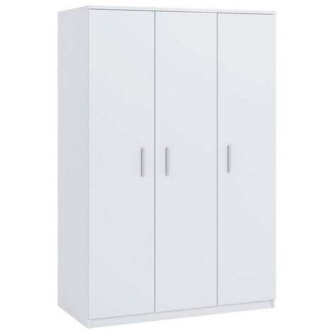 Armario Catromi 118, Blanco, 202x135x65cm, Puertas de armario: Con bisagras, Número de estantes: 4 (1/3)