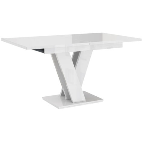 Mesa Goodyear 104, Blanco brillante, 76x80x120cm, Alargamiento, Aglomerado laminado