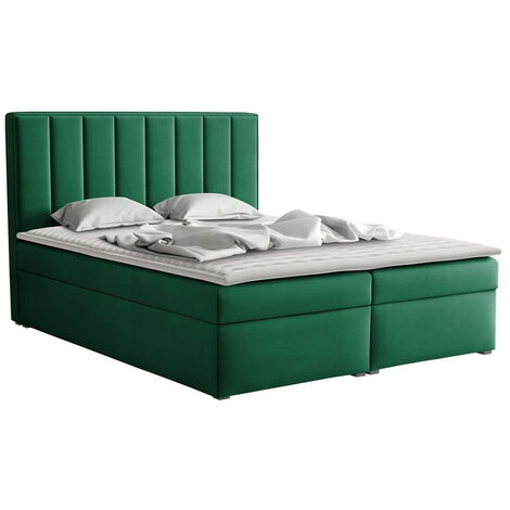 Cama continental Pomona 116, Magic terciopelo 2225, Continental, Doble, 140x200, Tapiz, Somieres, 143x215x115cm (1/5)