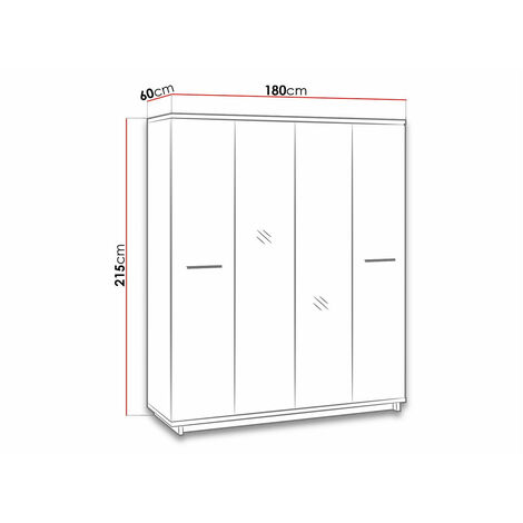 Armario Providence N108 , 215x180x60cm, Puertas de armario: Con bisagras