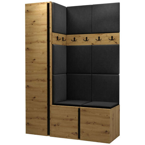 Conjunto para recibidor Pinis IX, Manila 18, 186x124x46cm, Aglomerado laminado, Tapiz, Colocada, Montada en la pared