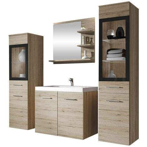 Conjunto de mueble de baño Sarasota 141, Roble sanremo