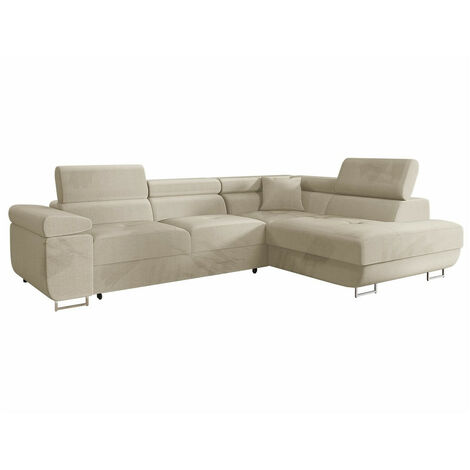 Sofá rinconero Comfivo Eliferu 100, Manila 02, Función de descanso, Almacenaje, 274x203x70cm, 0