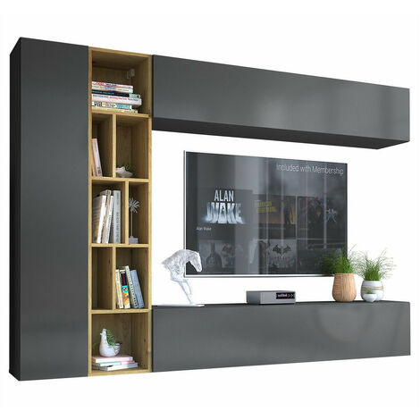 Conjunto de salón Comfivo 260, Gris + Roble Artisan