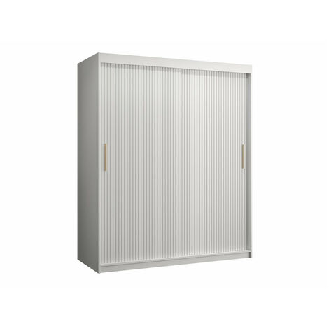 Armario Hartford 399, Blanco, 200x150x62cm, Puertas de armario: Correderas, Número de estantes: 5 (1/5)