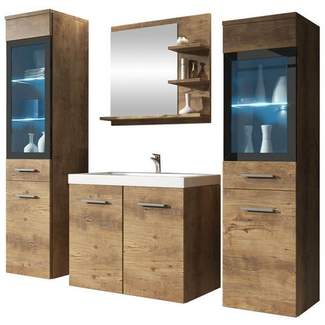 Conjunto de mueble de baño Sarasota 141, Castaña