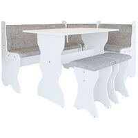 Banco esquinero Reading 100, Blanco + Alfa 13, Aglomerado laminado, Tapiz