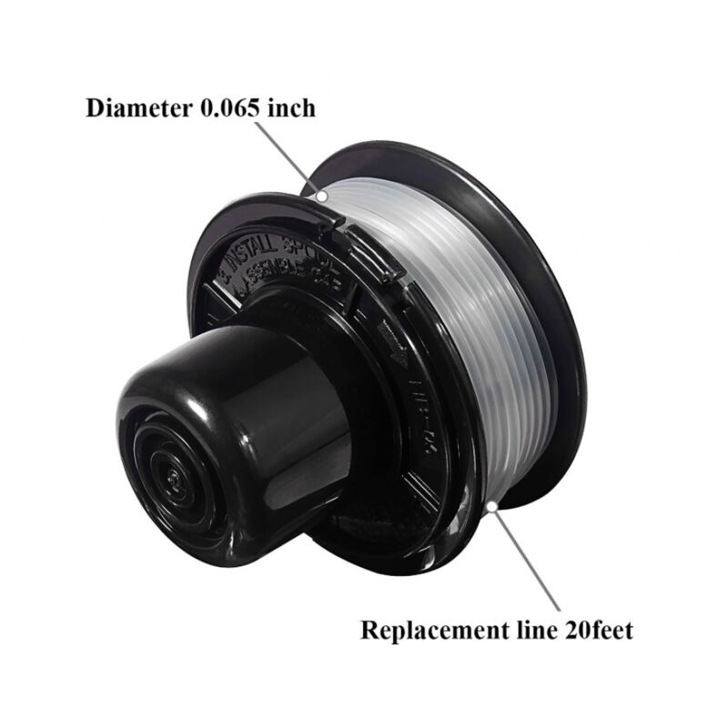 Bobine Fil Rechange Pour Black & Decker GL360/GL310/GL250 - 1.6mm X 6m - Lot De 4 Bobines + Capuchons
