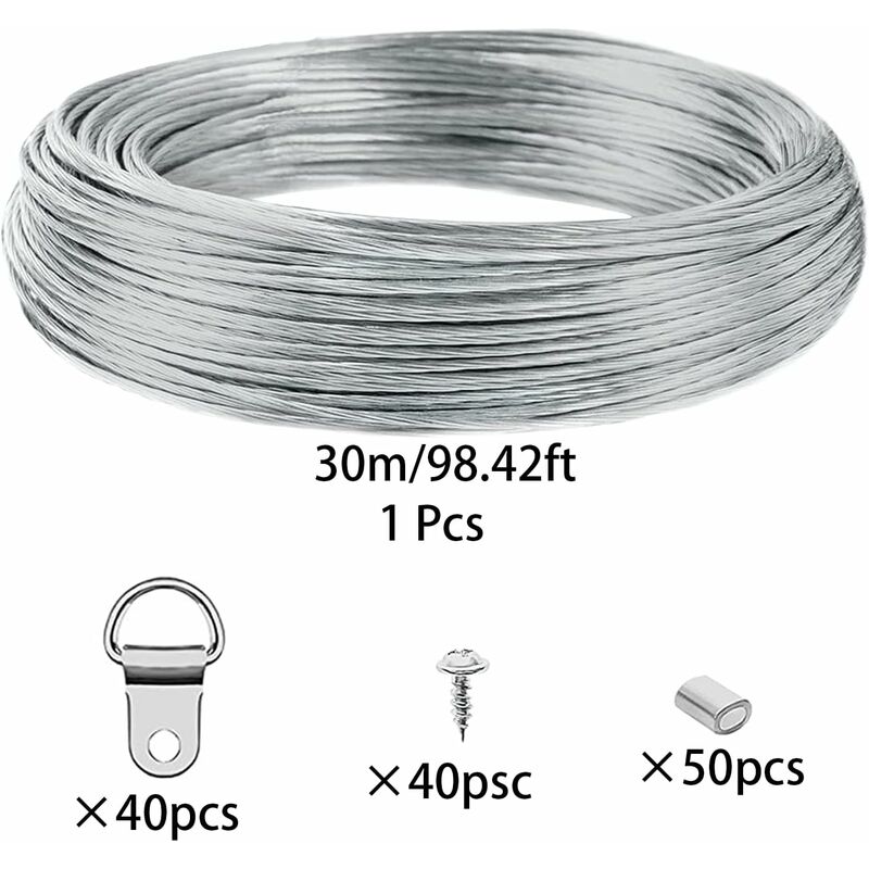 Câble d'acier inoxydable 316 - VEVOR - 150 m Cable Métallique