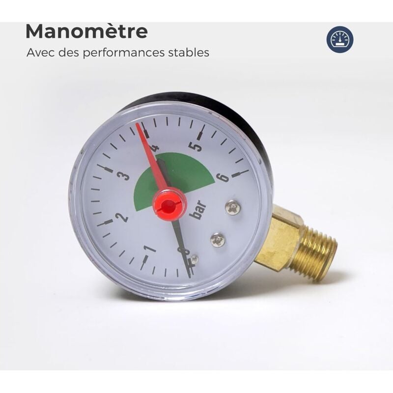 Protection Chaudière Laiton Soupape De Sécurité Chaudière 1/2 BSP - Pression 3 Bars - Laiton - Pour Installation Chauffage Et Eau Chaude Zed La Mano