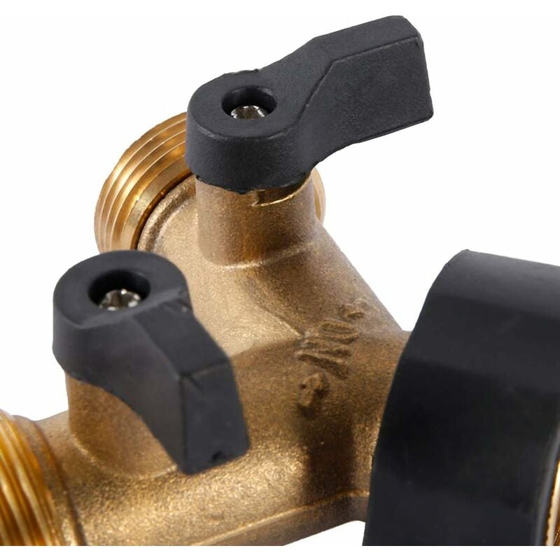 Rdeghly Connecteurs en laiton de robinet de tuyau de diviseur de valve à 2  voies de