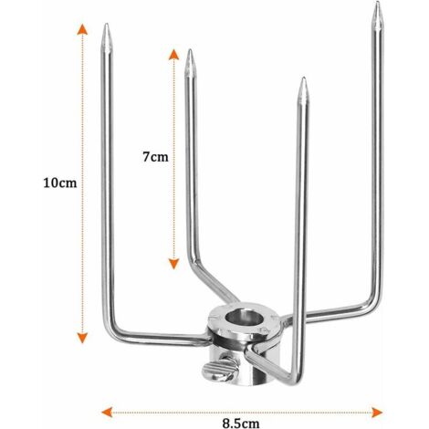 4 Pinces à Viande Pour Brochettes De Barbecue - Pour Broches De 8 à 11 Mm De Diamètre - Acier Inoxydable, 135 Mm De Long