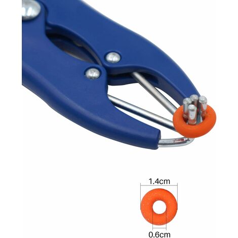 Pince à castration élastique en acier inoxydable pour bétail, porc, mouton, ceinture 100 anneaux en caoutchouc 21,5 cm bleu