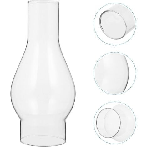 Abat-jour en Verre Transparent pour Lampe  Huile, Chemine en Verre de Lampe  Ptrole, Abat-jour pour Lampe Krosne, Accessoires Remplaables (16.5cm)