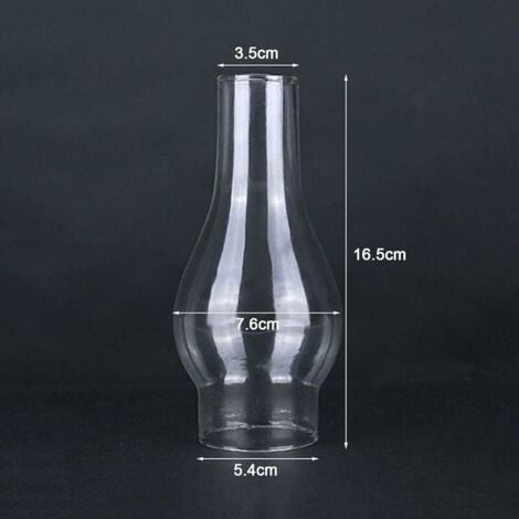 Abat-jour en Verre Transparent pour Lampe  Huile, Chemine en Verre de Lampe  Ptrole, Abat-jour pour Lampe Krosne, Accessoires Remplaables (16.5cm)