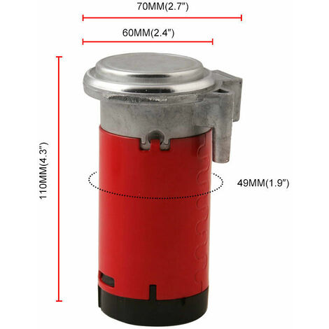 rouge compresseur d'air 12V kit de pompe  air, klaxon lectrique avec tuyau moteur lectromagntique, utilis pour la trompette super fort pour remplacer le kit de pompe  air de toute voiture