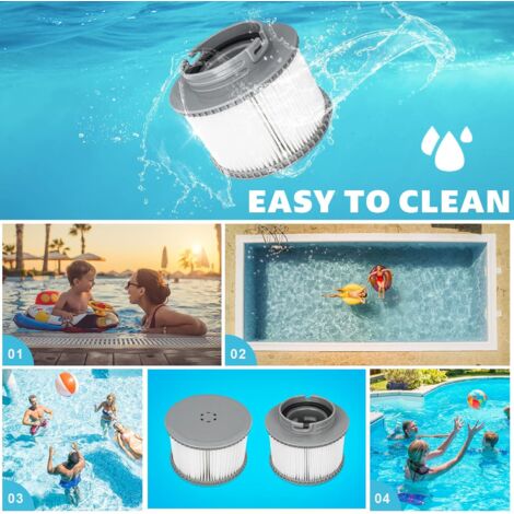 Benfosh Lot De 2 Filtres De Rechange + 2 Filets De Protection Pour Spas MSPA - Compatible Avec Les Modèles Delight, Premium, Elite, Concept (Aurora, Mont Blanc, Etc.)