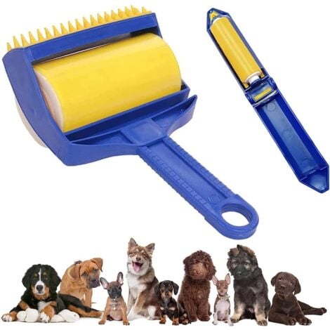 Brosse Anti Poils Animaux Chat Chien, Rouleau pour Poils Animaux, Brosse Ramasse Enlève Poils de Voyage pour Les Poils d'animaux de Compagnie, vêtements, Voitures