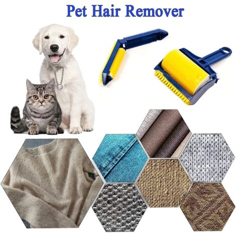 Brosse Anti Poils Animaux Chat Chien, Rouleau pour Poils Animaux, Brosse Ramasse Enlève Poils de Voyage pour Les Poils d'animaux de Compagnie, vêtements, Voitures